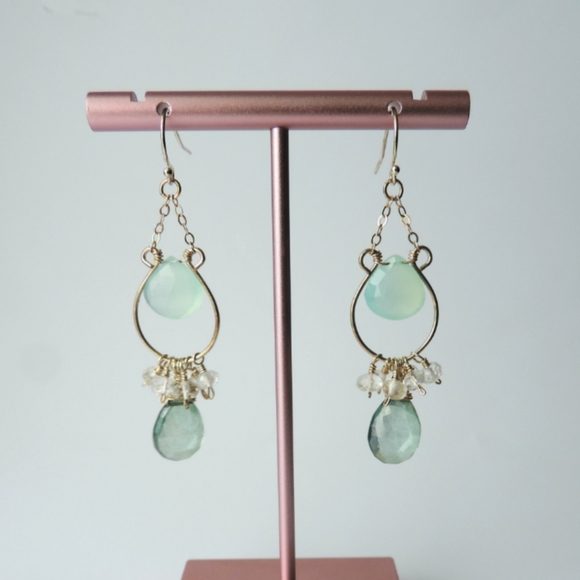 Handmade Ocean Mist Earrings - Picture 2 of 4